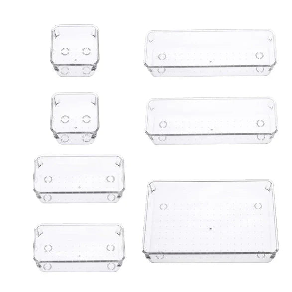 Kit Organizadores de Gaveta em Acrílico Modular | 7 ou 14 Peças Multiuso – Lumia